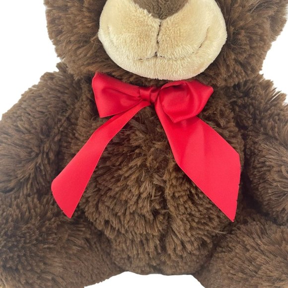 Kellytoy Kid Stuff Sitting Bear 13” Plush Brown Teddy Bear Stuffed Toy Red Bow - Picture 6 of 8